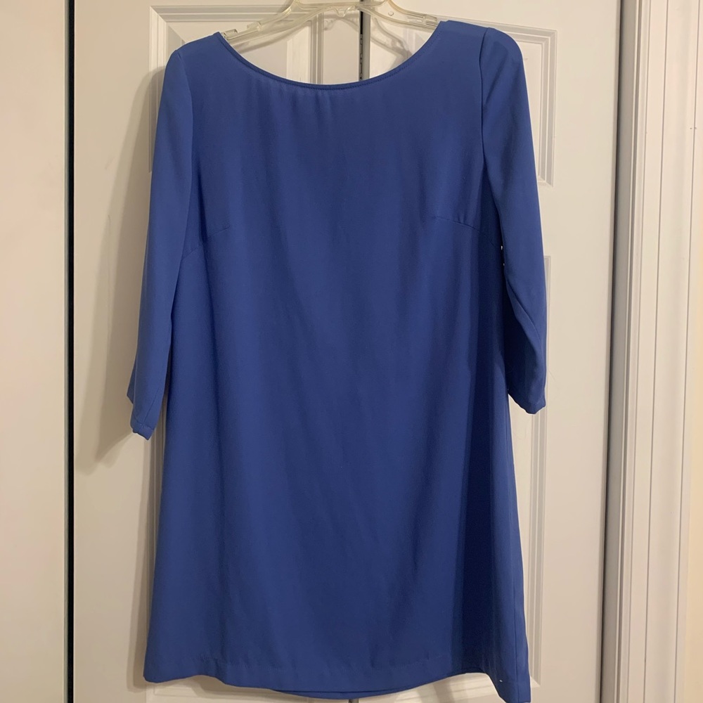 Periwinkle three quarter sleeve slip dress